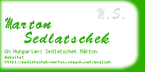 marton sedlatschek business card