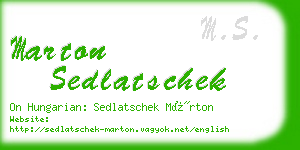 marton sedlatschek business card